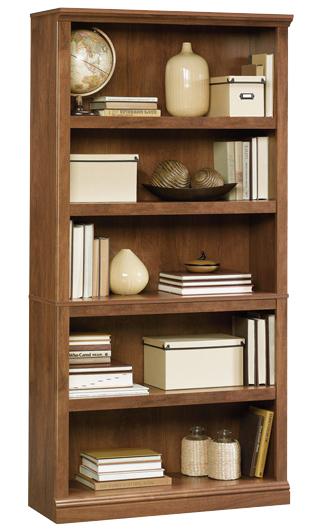 Sauder Bookcases 410367 5Shelf Bookcase with Elegant SlideOn Molding